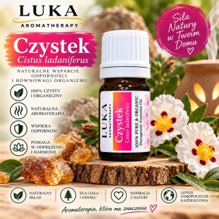 Czystek 5 ml – 100% naturalny olejek eteryczny Cistus ladaniferus • Rock Rose • Hiszpania LUKA Aroma