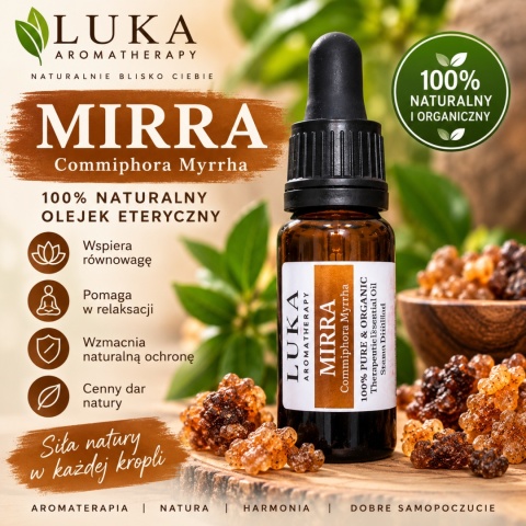 Olejek Mirra 5 ml – 100% naturalny olejek eteryczny Commiphora Myrrha LUKA Aroma