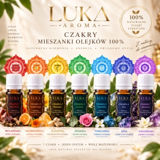 Zestaw 7 Czakr – 100% Mieszanki Olejków Eterycznych LUKA Aroma 7 × 5 ml