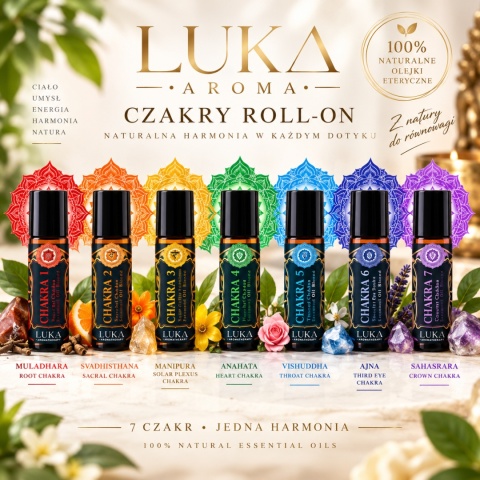 Zestaw 7 Czakr – Aromaterapeutyczne Roll-on LUKA Aroma 7 × 10 ml